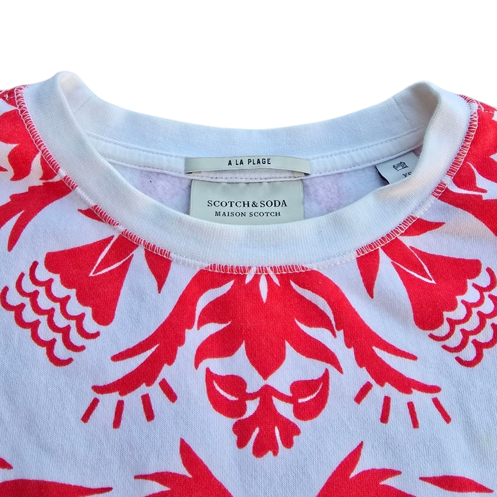 Scotch & Soda Graphic Sweatshirt Scandinavian Hex Floral Design Size XS - Picture 6 of 8